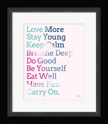 Framed Key to Happiness II Hot Pink Print