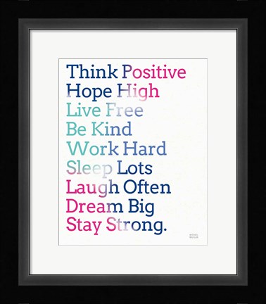 Framed Key to Happiness I Hot Pink Print