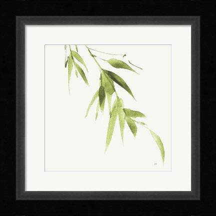 Framed Bamboo VI Green Print