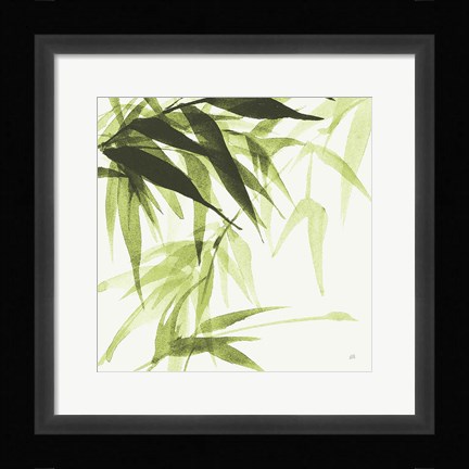 Framed Bamboo IV Green Print