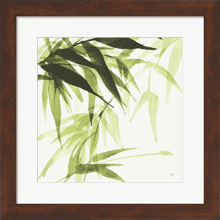 Framed Bamboo IV Green Print