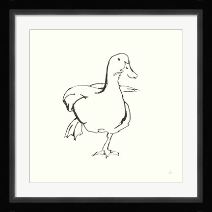 Framed Line Duck II Print
