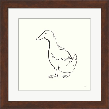 Framed Line Duck I Print