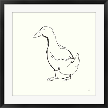 Framed Line Duck I Print