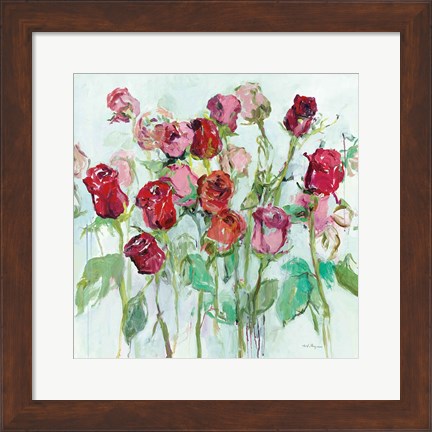 Framed Wild Roses Bright Print
