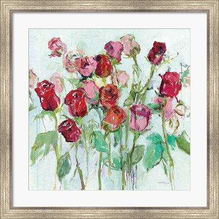 Framed Wild Roses Bright Print