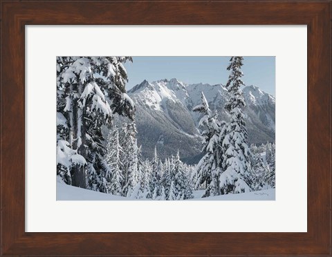 Framed Nooksack Ridge in Winter Print