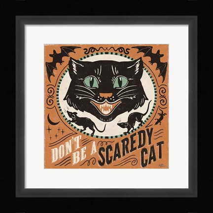 Framed Scaredy Cats III Print