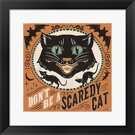Framed Scaredy Cats III Print