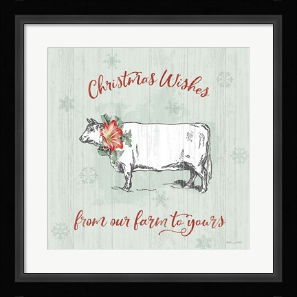 Framed Farmhouse Christmas III Print