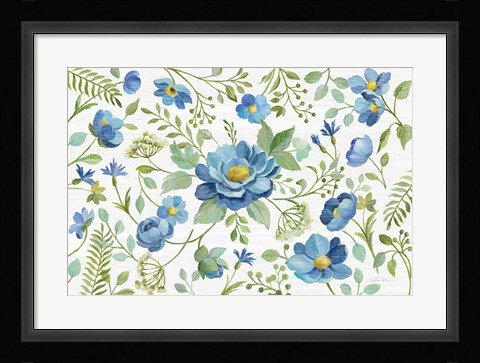 Framed Botanical Blue I Print
