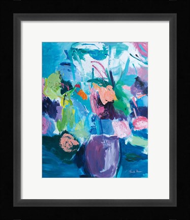 Framed Plum Floral Abstract Print