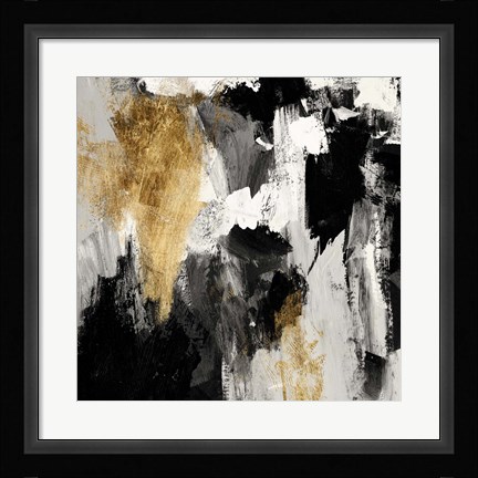 Framed Neutral Gold Collage IV Print