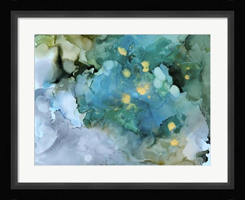 Framed Aqua Brume I Print