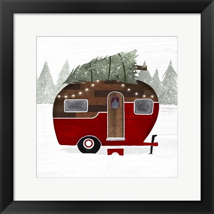 Framed Yuletide Camper I Print