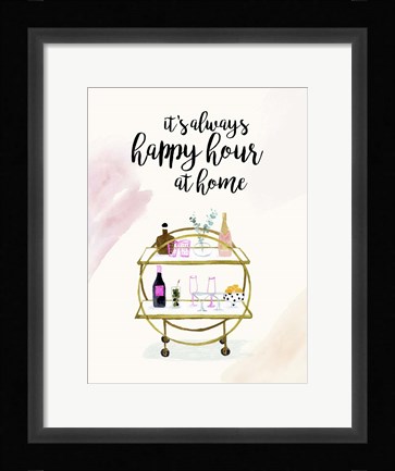 Framed Happy Hour at Home I Print