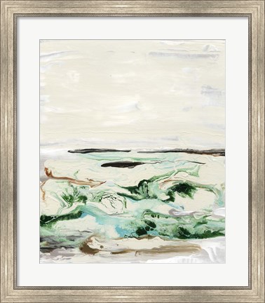 Framed Mint &amp; Aqua Horizon II Print
