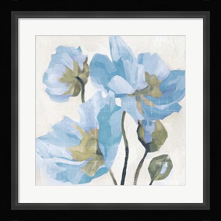 Framed Azure Peony I Print