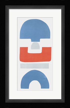 Framed Primary Tribal Shapes I Print