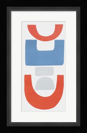 Framed Primary Tribal Shapes II Print