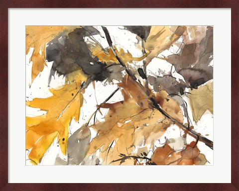 Framed Watercolor Autumn Leaves I Print
