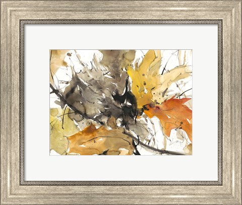Framed Watercolor Autumn Leaves II Print