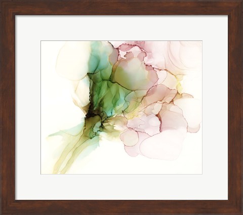 Framed Pink &amp; Turquoise Bloom I Print