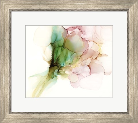 Framed Pink &amp; Turquoise Bloom I Print