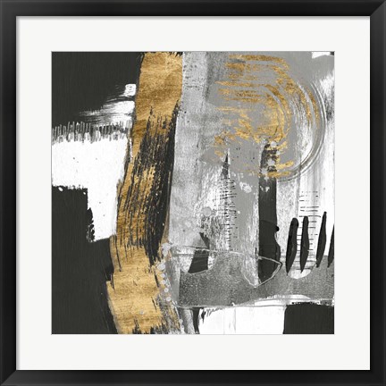 Framed Golden Strokes II Print