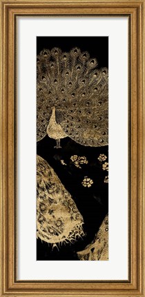 Framed Gilded Peacock Triptych II Print