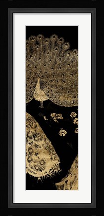 Framed Gilded Peacock Triptych II Print