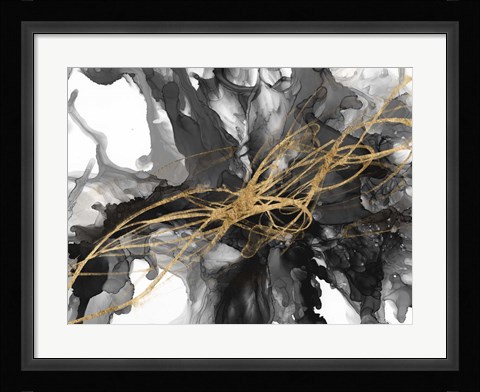 Framed Golden Vortex I Print
