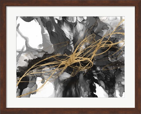 Framed Golden Vortex I Print