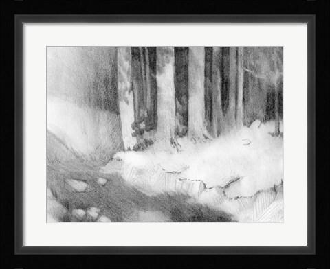 Framed Graphite Glade I Print