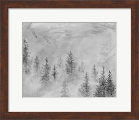 Framed Foggy Foothills I Print