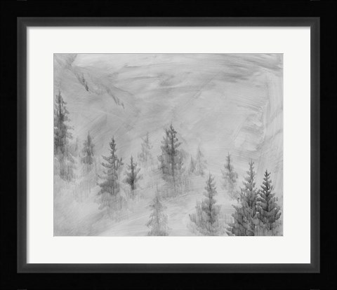 Framed Foggy Foothills I Print