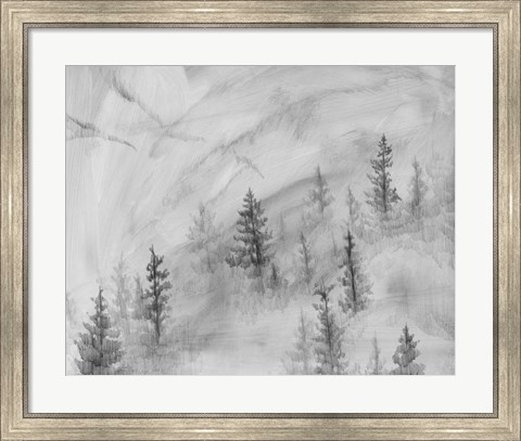 Framed Foggy Foothills II Print