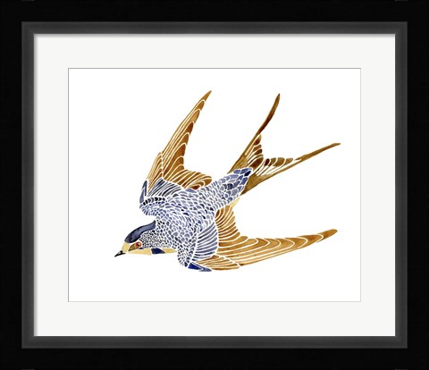Framed Jeweled Barn Swallow II Print