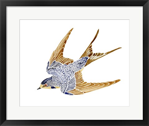 Framed Jeweled Barn Swallow II Print