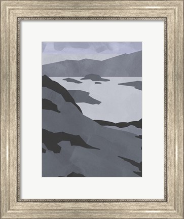 Framed Grayscale Island Chain I Print