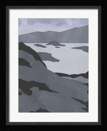 Framed Grayscale Island Chain I Print