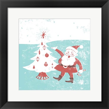 Framed Mid-Century Christmas I Print