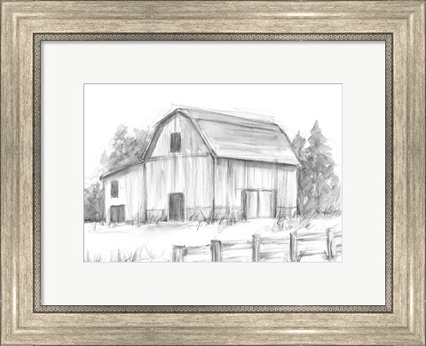 Framed Black &amp; White Barn Study II Print