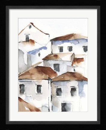 Framed White Cottages IV Print