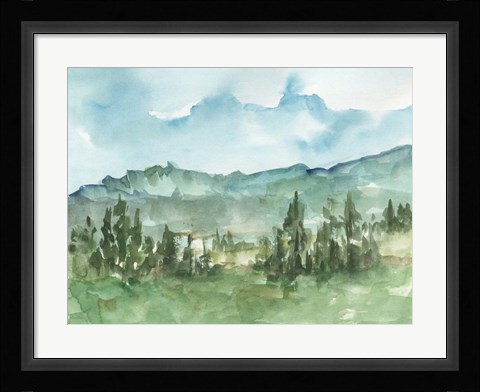 Framed Stand of Evergreens I Print