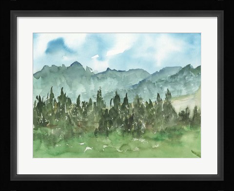 Framed Stand of Evergreens II Print