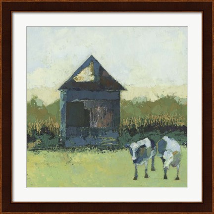 Framed Crooked Cow Barn Print