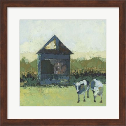Framed Crooked Cow Barn Print