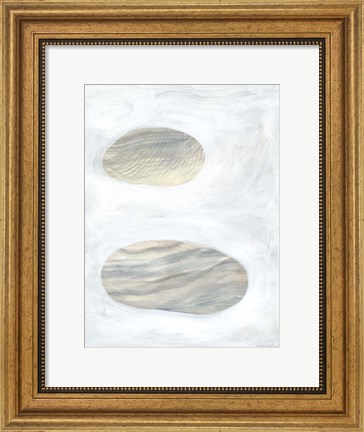 Framed Neutral River Rocks I Print