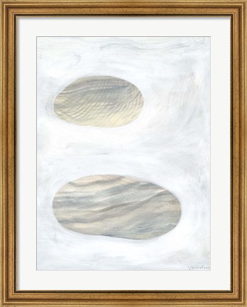 Framed Neutral River Rocks I Print
